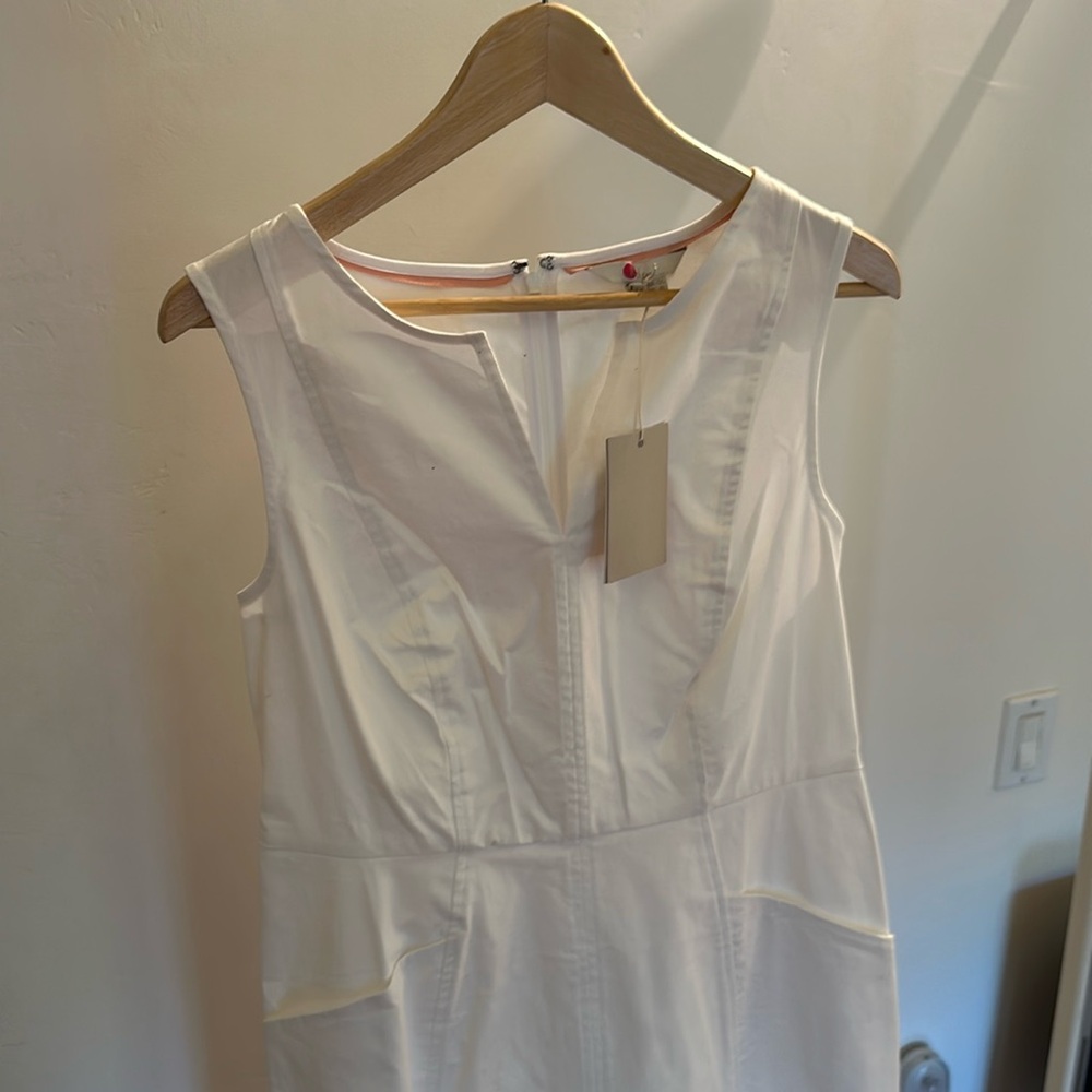 NEW! Boden white cotton shift dress size US 8L NWT ✨ Boden Helena Chino Dress ✨
